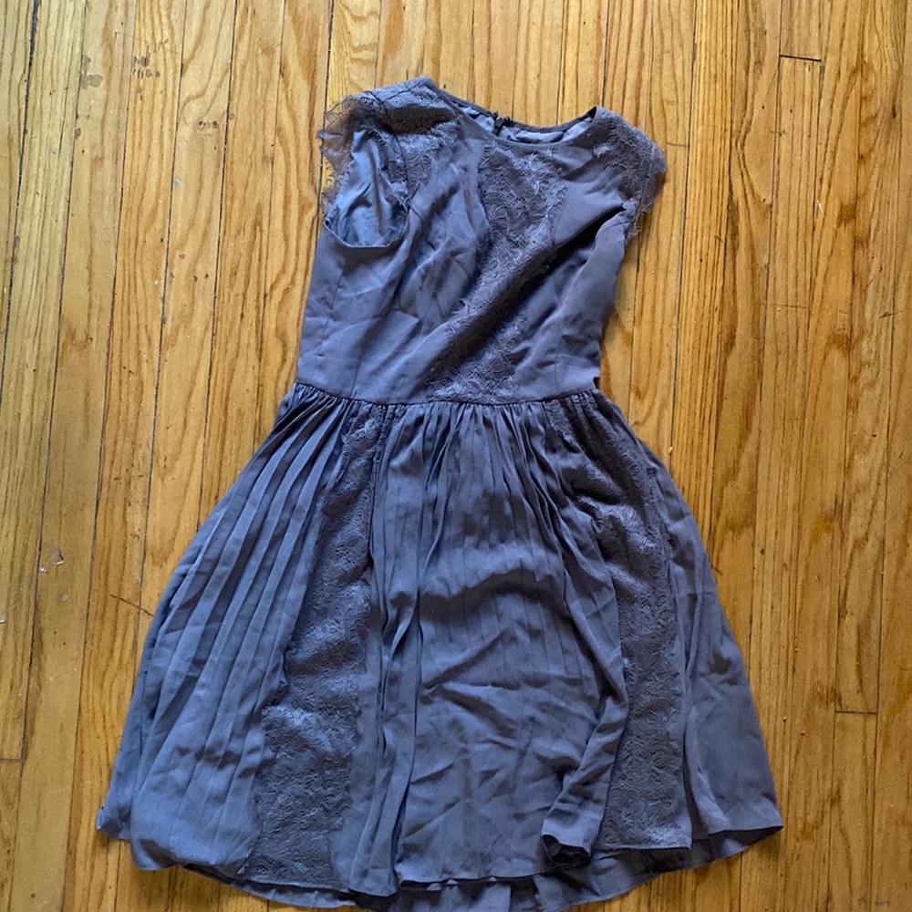 Lacy detailed grey dress; babydoll style